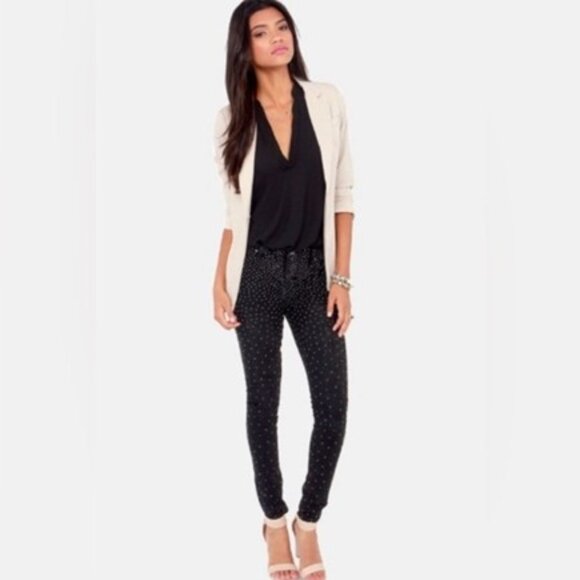 Blank NYC Black Spray On Instaglam Studded High Rise Skinny Jeans - Picture 7 of 7